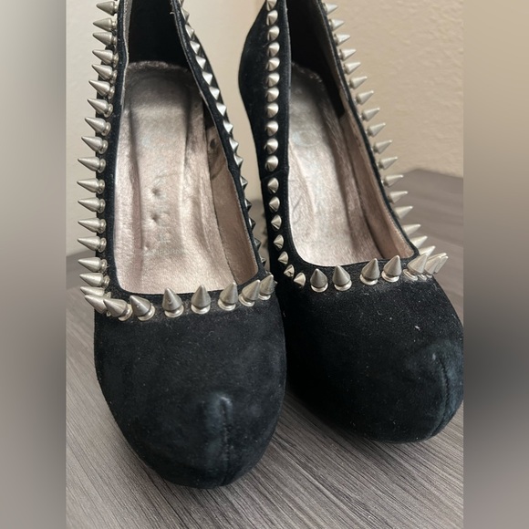 Jeffrey Campbell Madame Spike Suede Studded Platform Pump - Picture 3 of 7